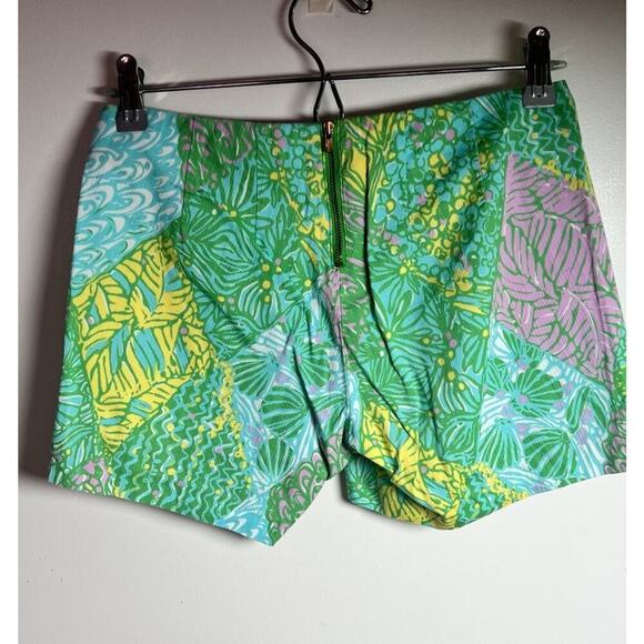Lilly Pulitzer Shorts 00 Deenie Short Multi Sun Dance Aqua Pink Green Floral - Picture 2 of 8